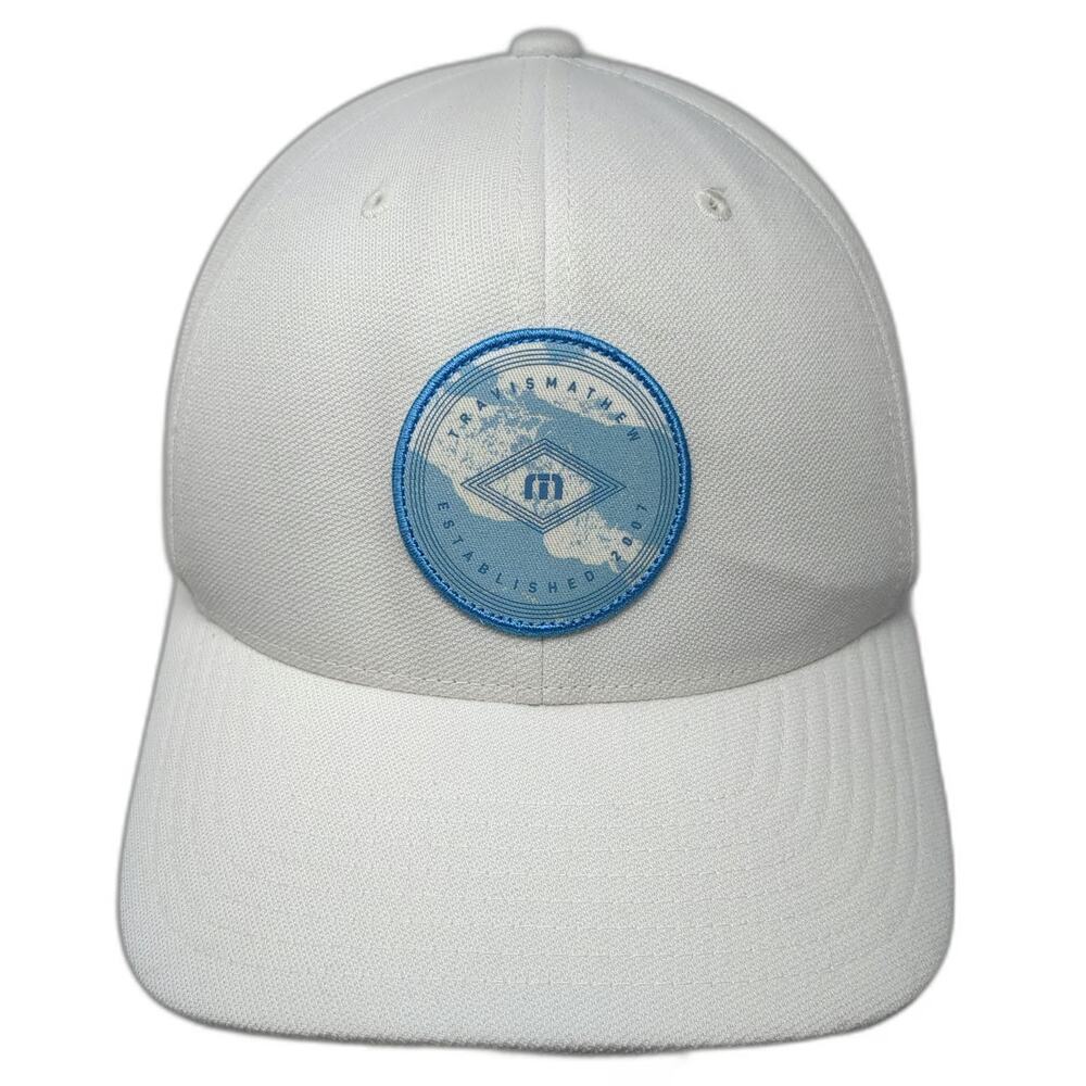 TravisMathew Snapback Hat White One Size Golf Logo Patch Adjustable Structured